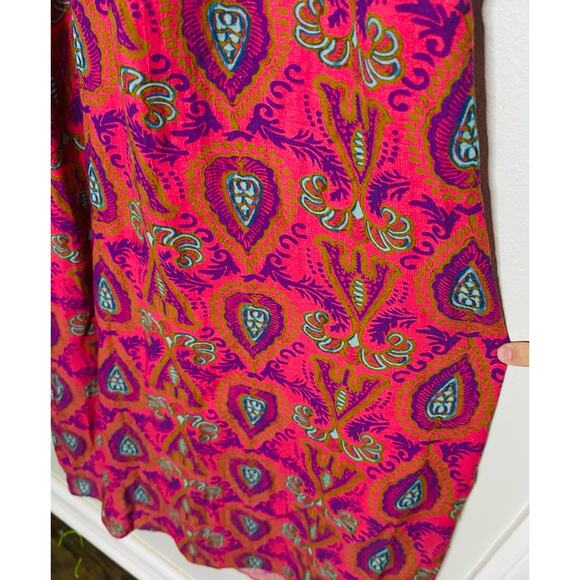 FIGUE Womens Floral Print Pink Cold Shoulder Waist Tie Tassel Maxi Dress Size XS - Picture 12 of 13